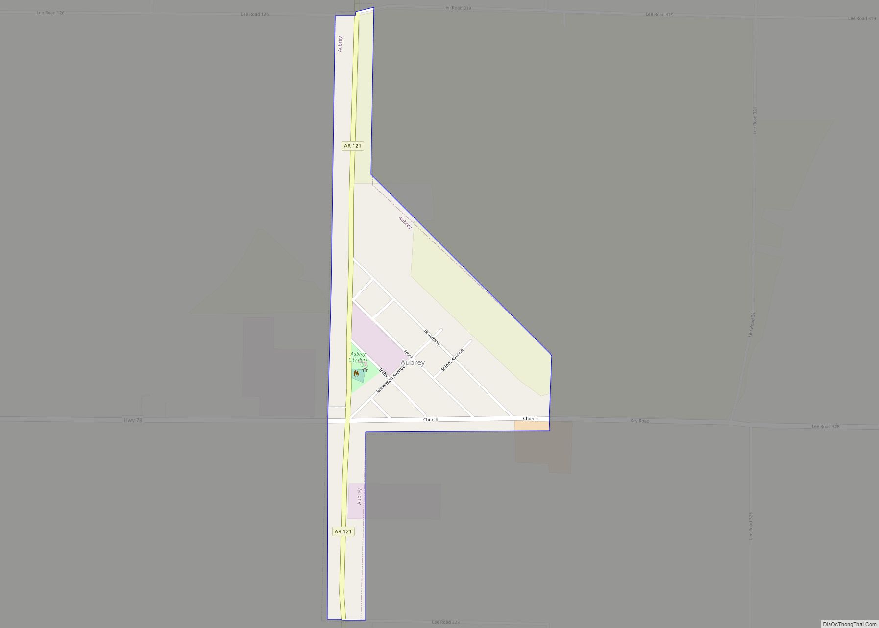 Map of Aubrey town