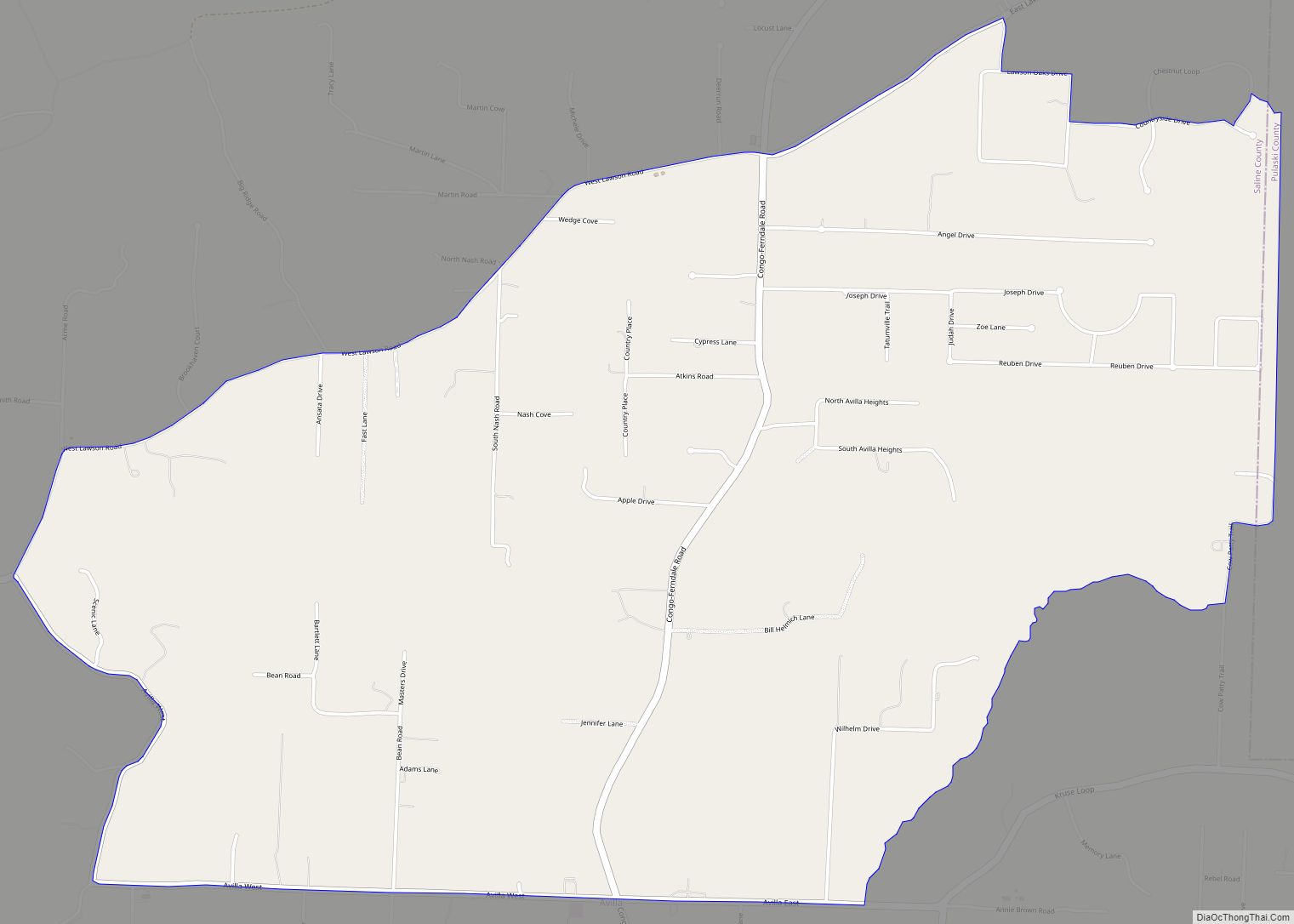 Map of Avilla CDP