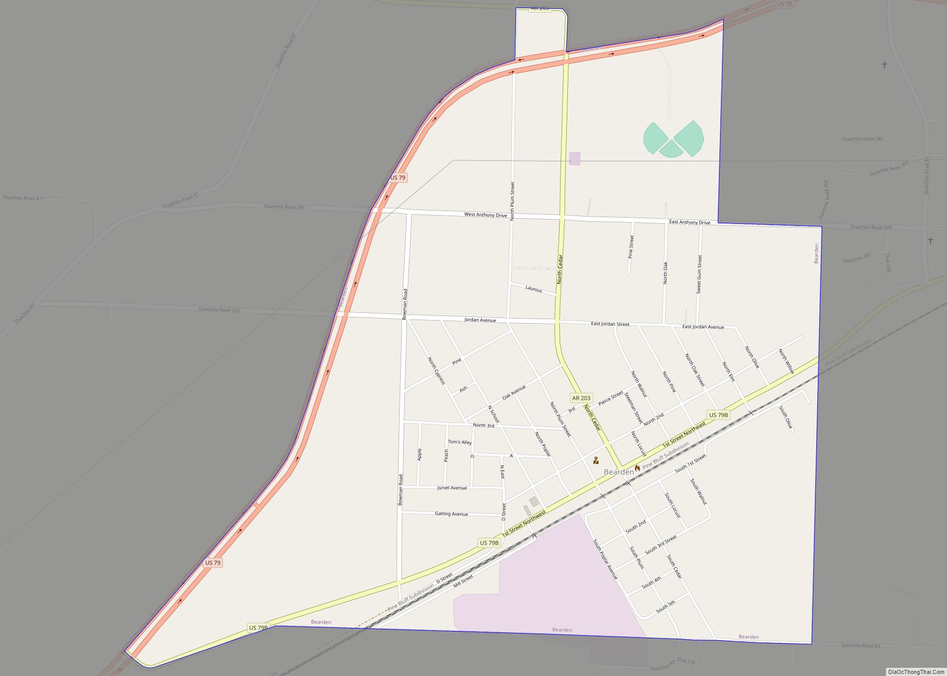 Map of Bearden city