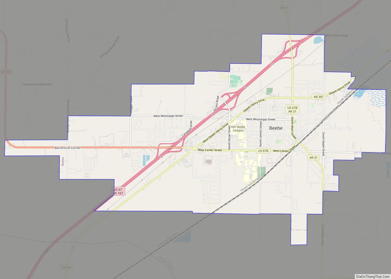 Map of Beebe city
