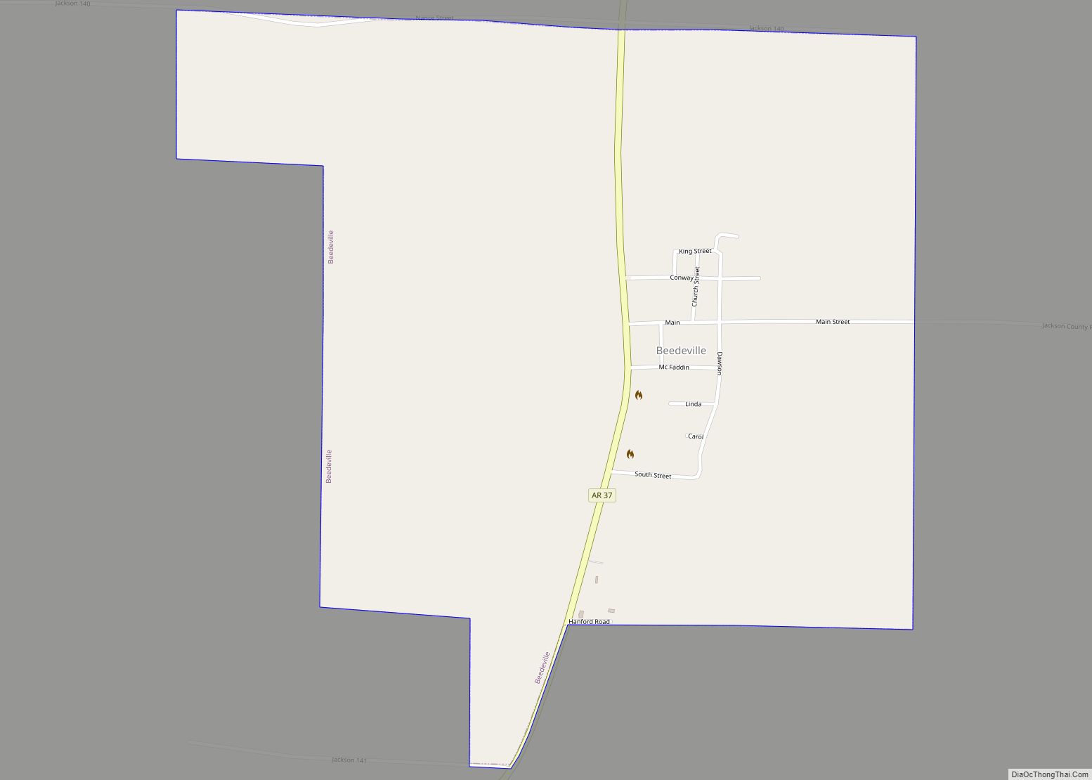 Map of Beedeville town