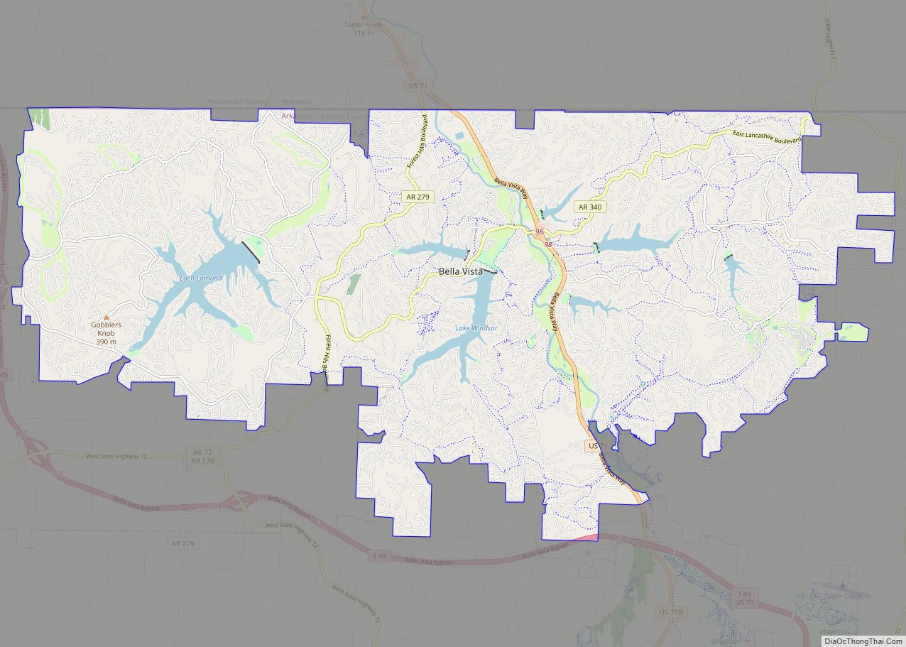Map of Bella Vista city
