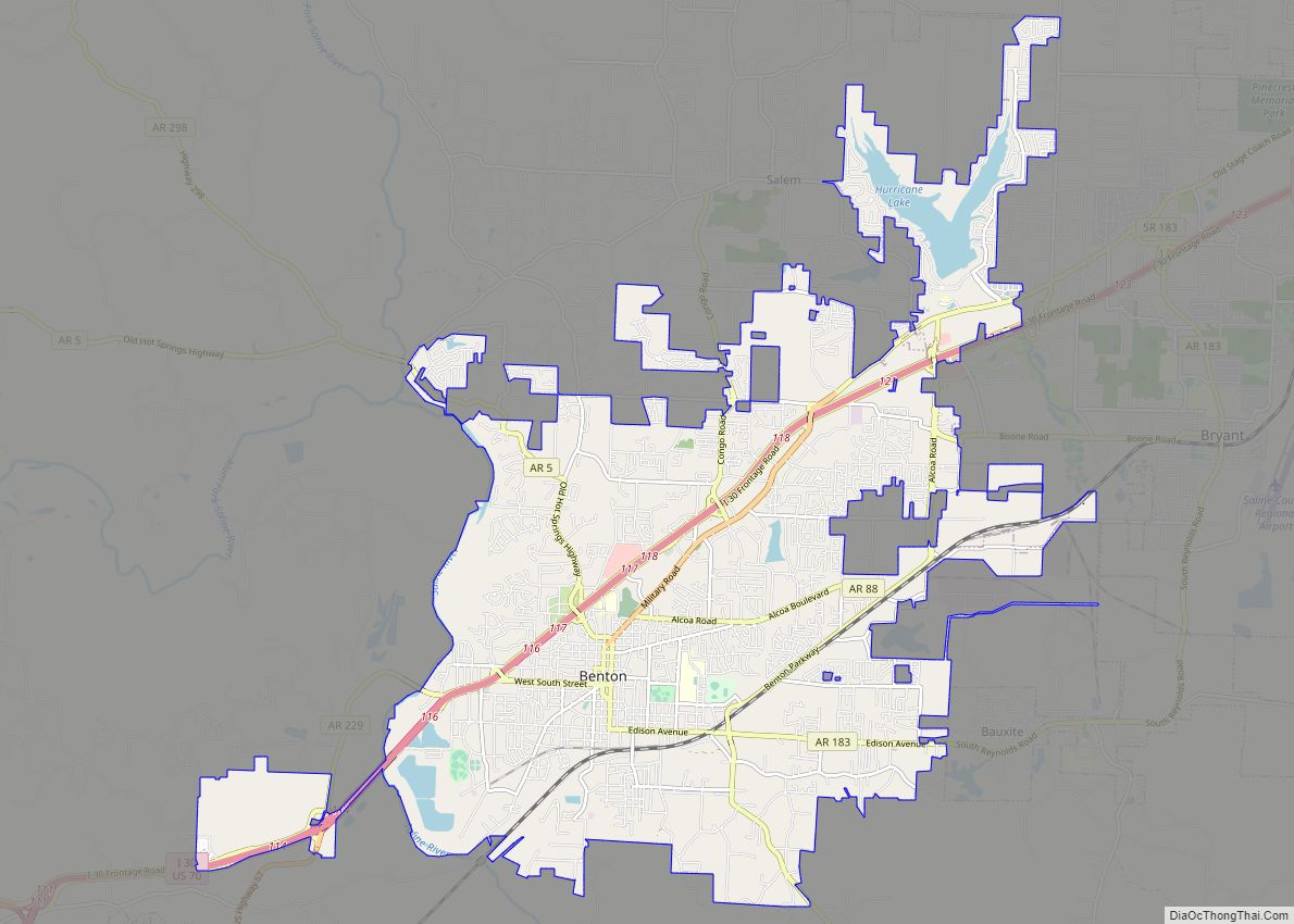 Map of Benton city, Arkansas
