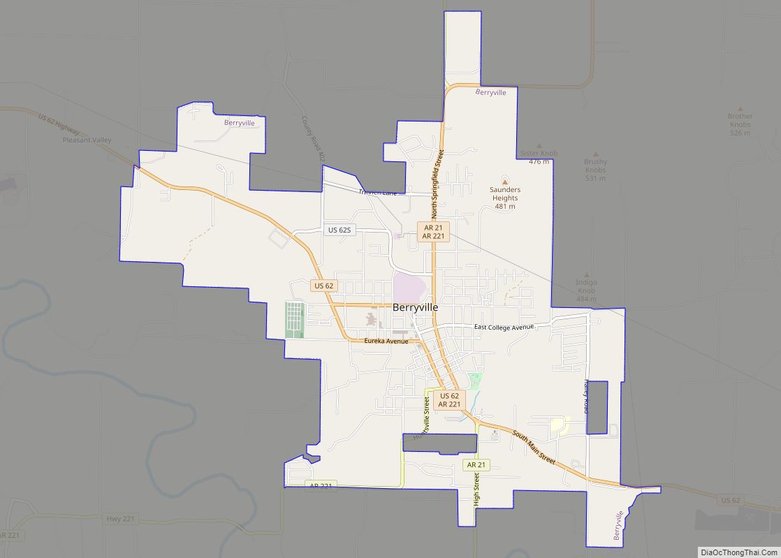 Map of Berryville city