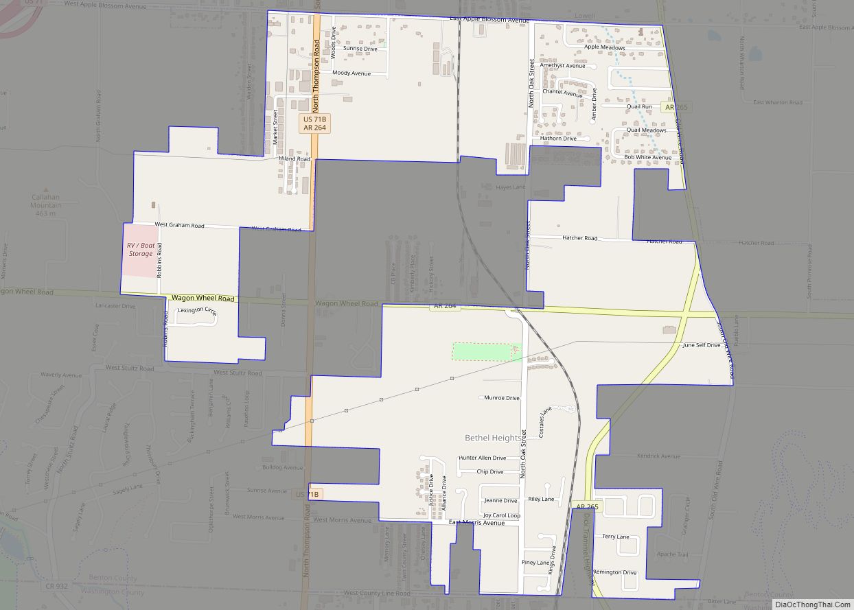 Map of Bethel Heights city
