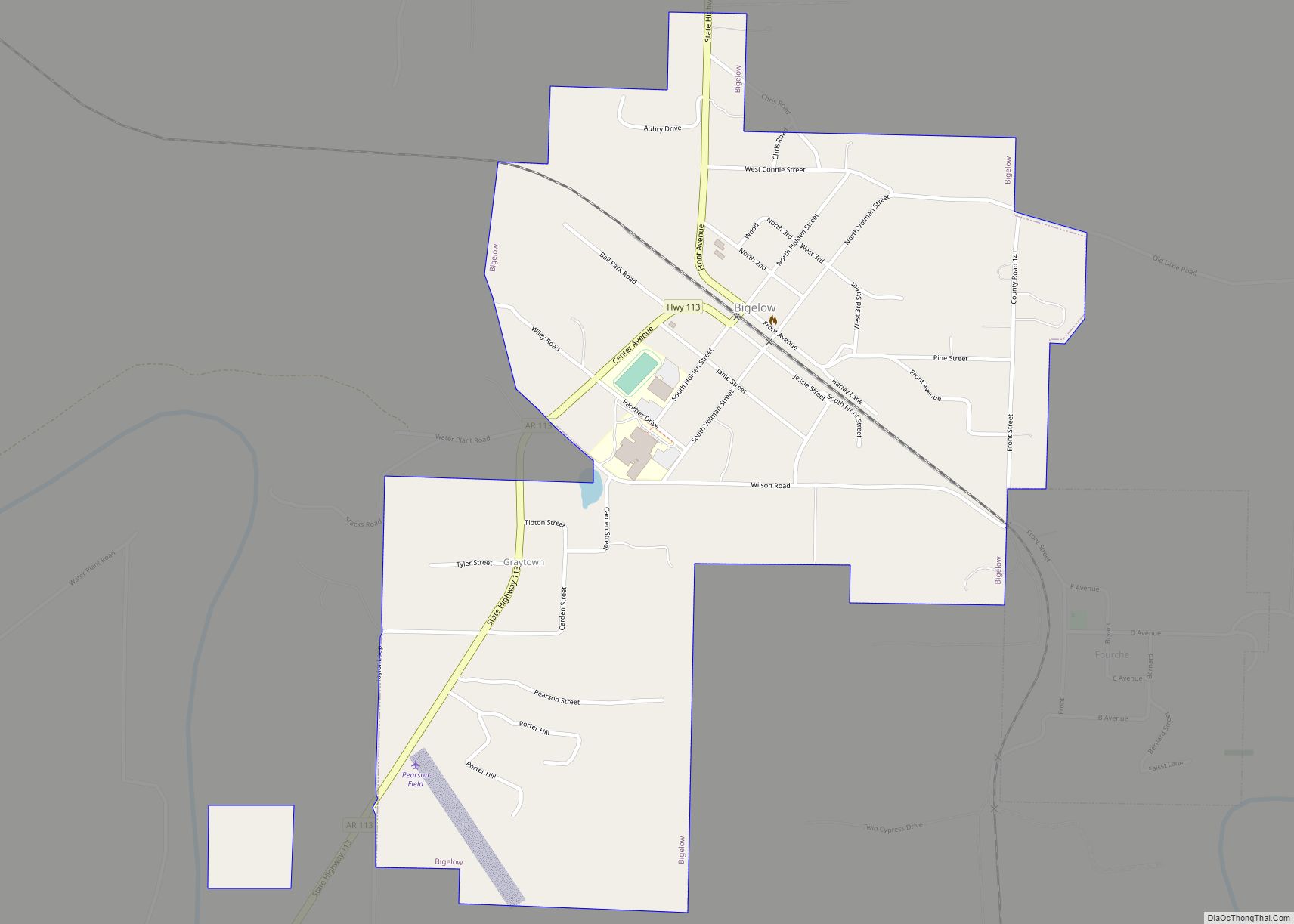 Map of Bigelow town