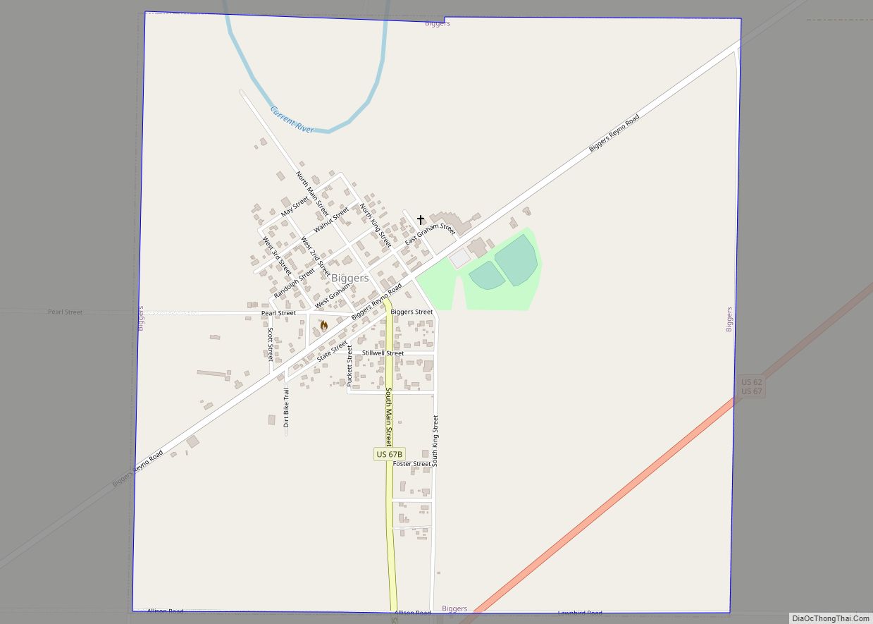 Map of Biggers town