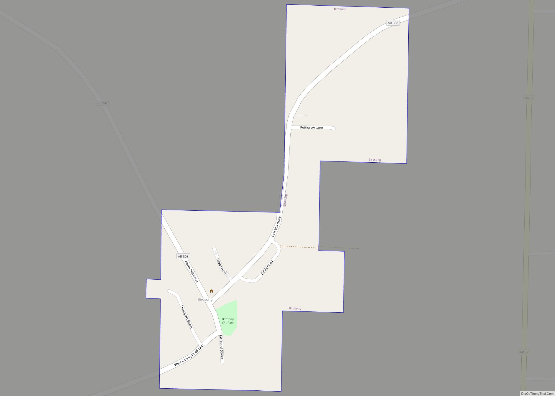 Map of Birdsong town