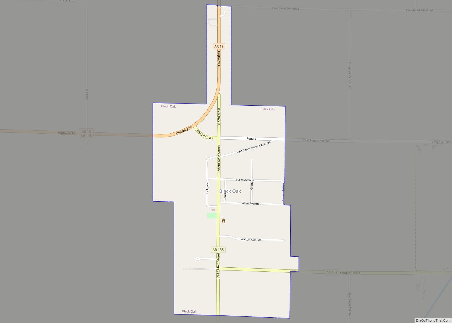 Map of Black Oak town