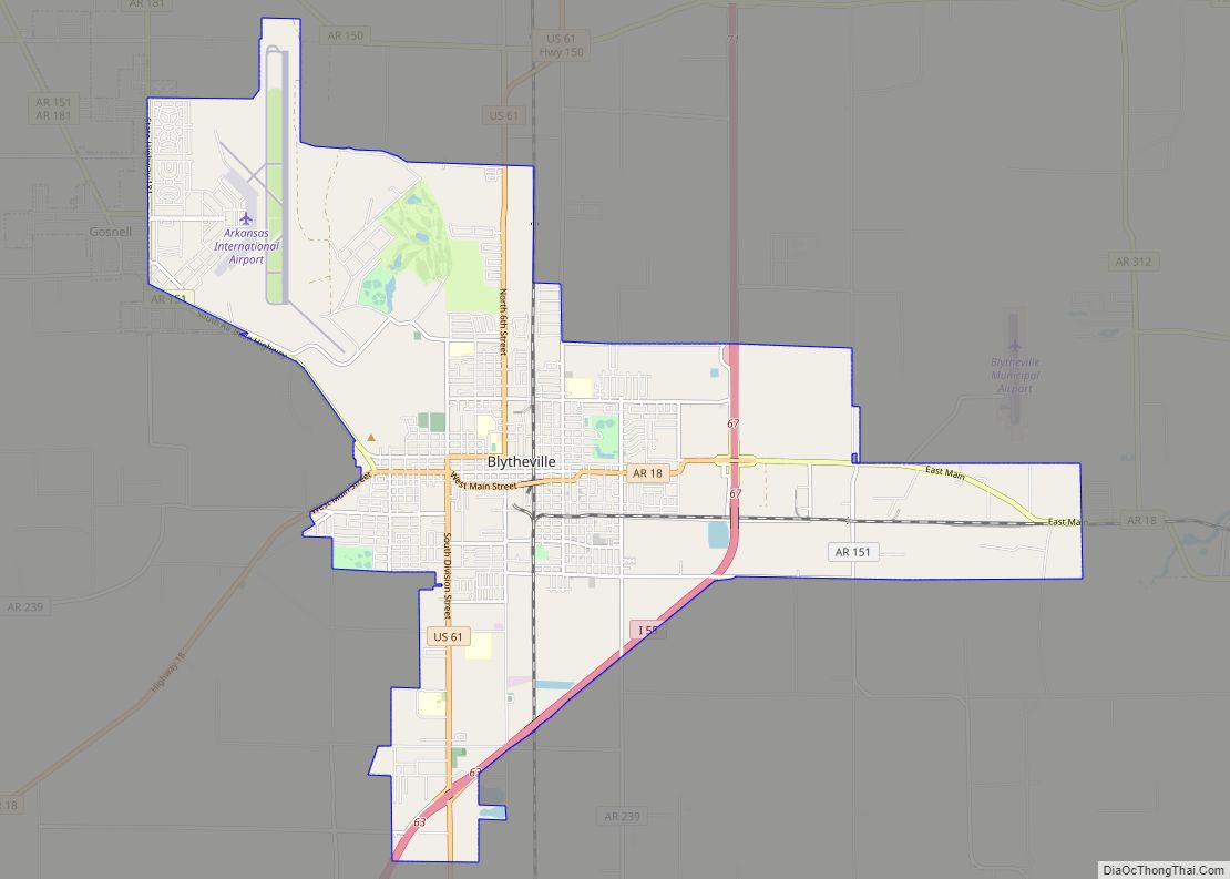 Map of Blytheville city
