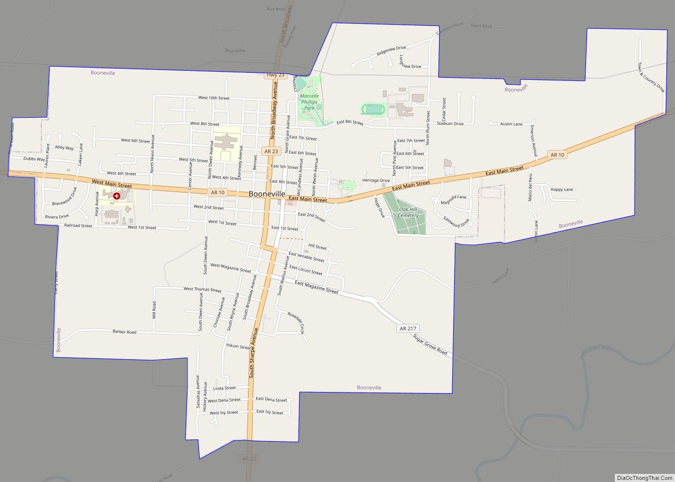 Map of Booneville city