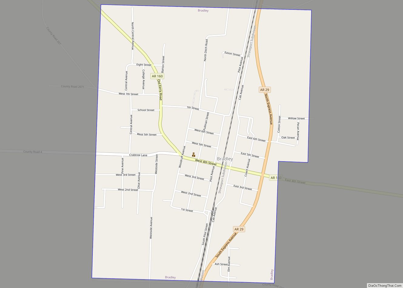Map of Bradley city