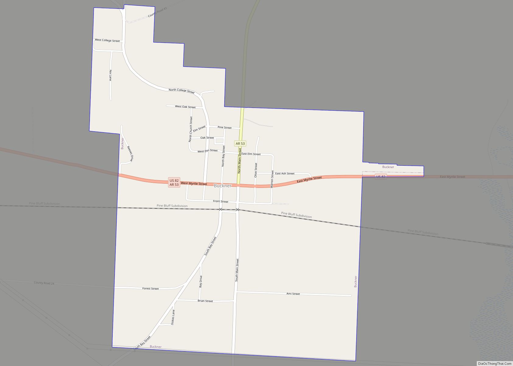 Map of Buckner city