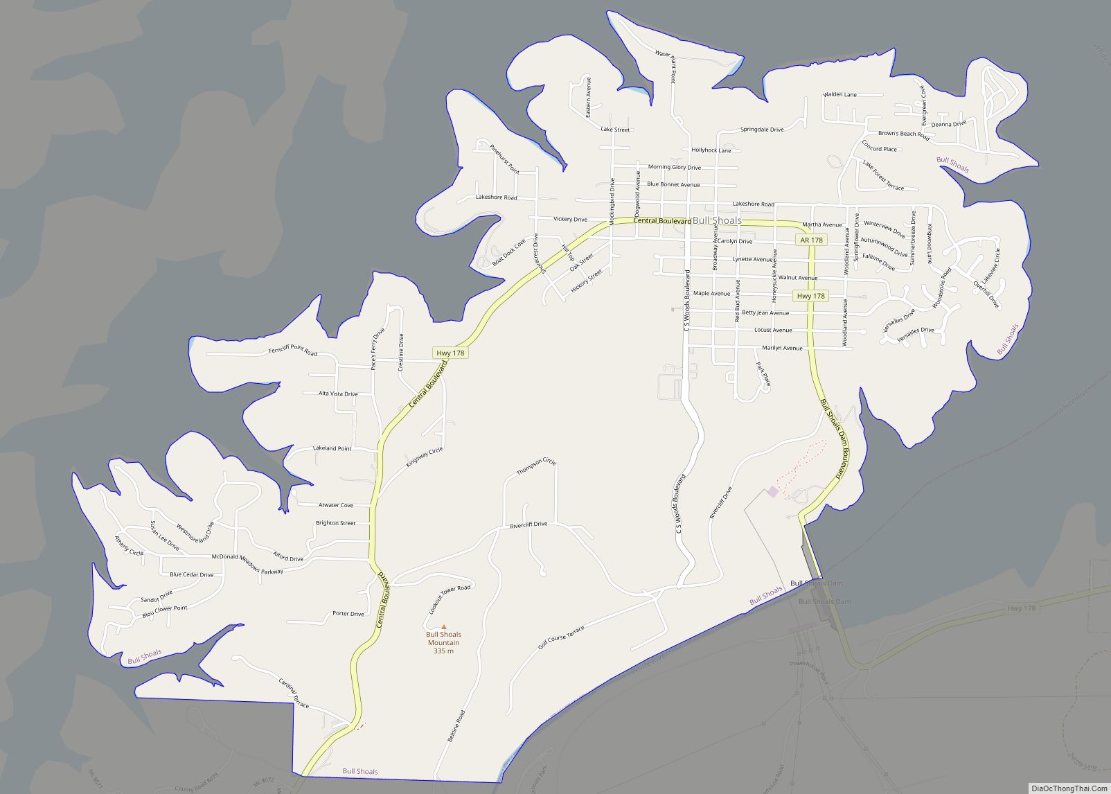 Map of Bull Shoals city