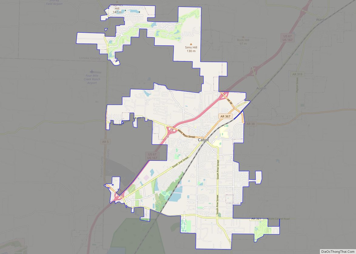 Map of Cabot city