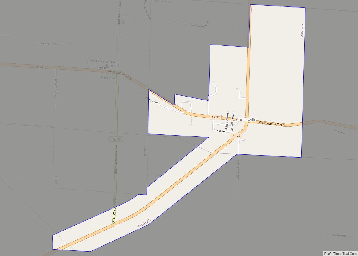 Map of Caulksville town
