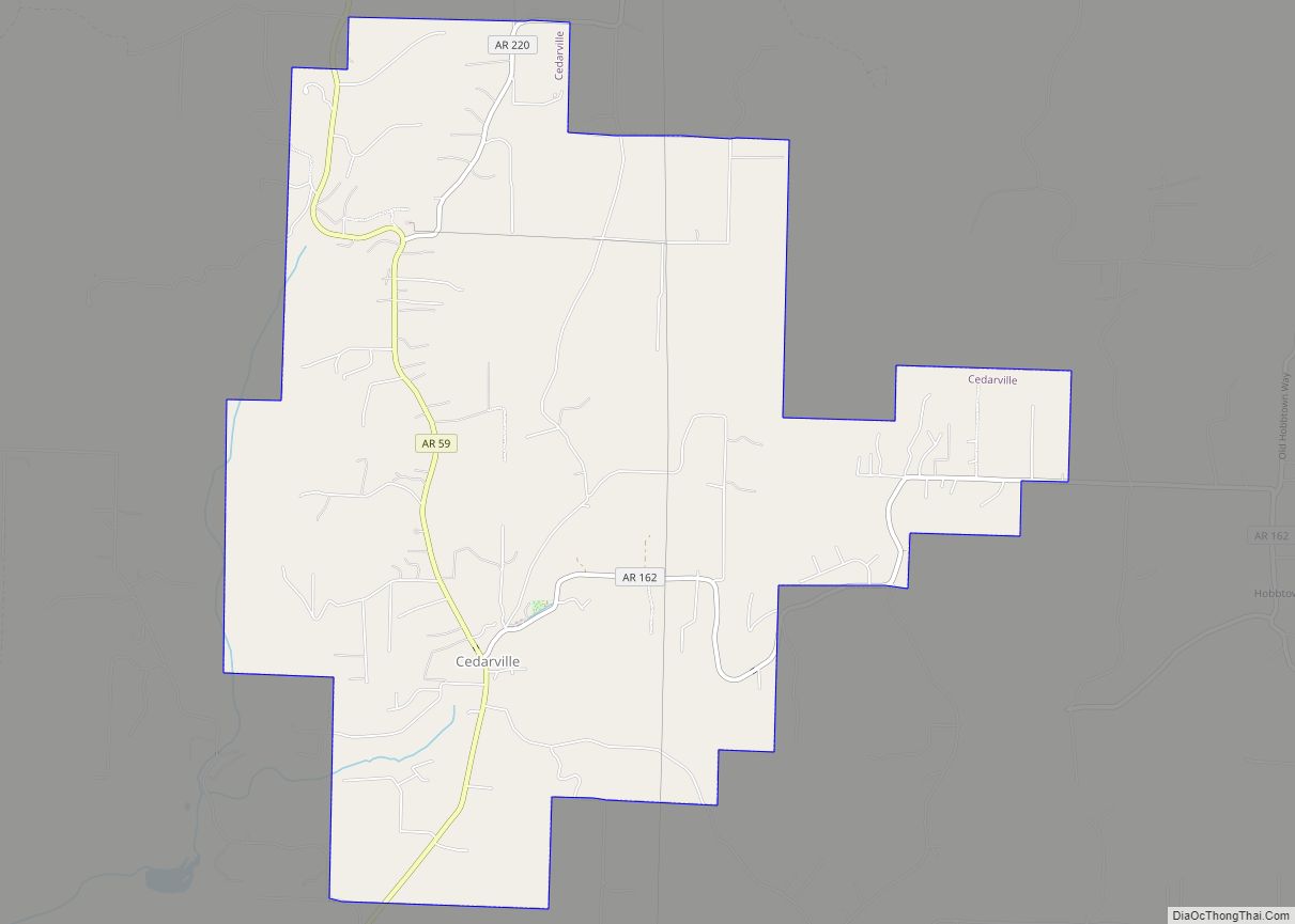 Map of Cedarville city, Arkansas