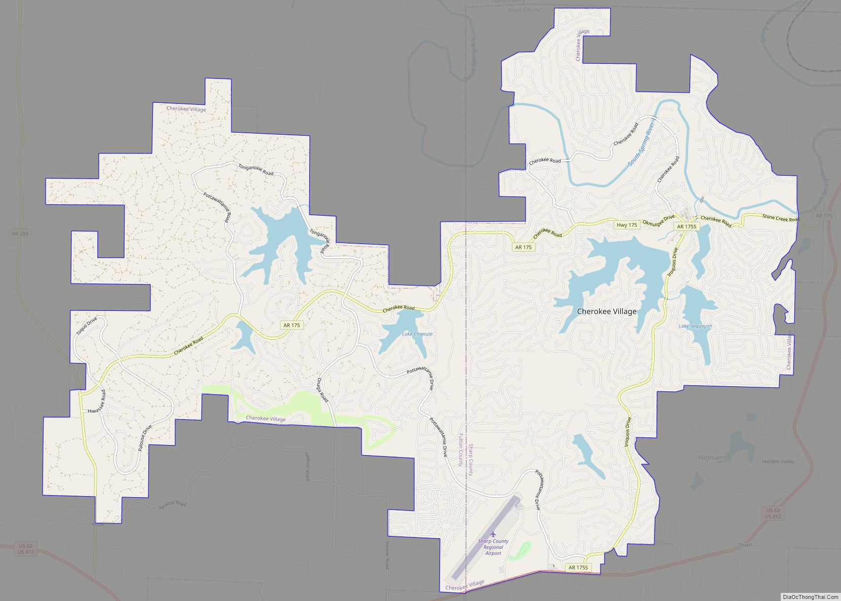 Map of Cherokee Village city