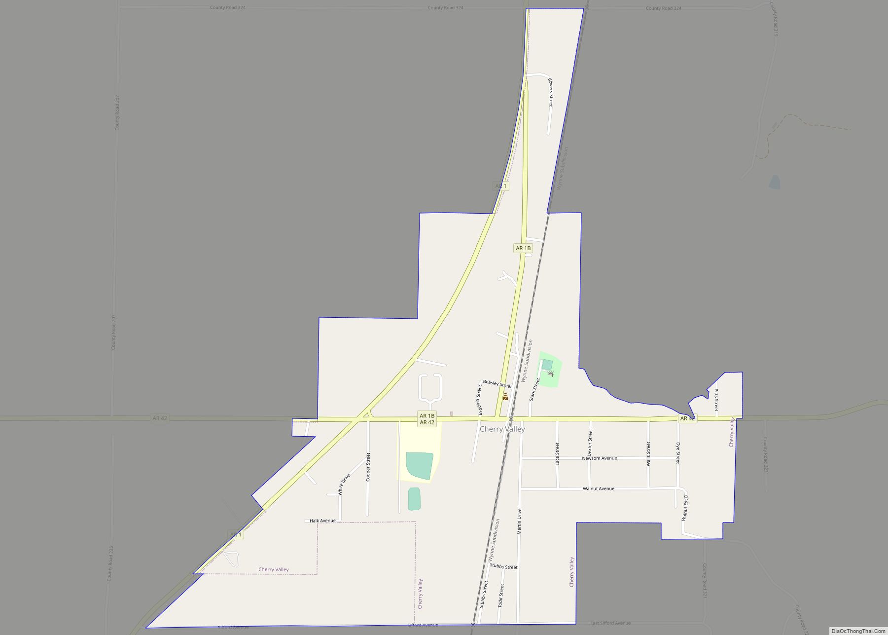 Map of Cherry Valley city