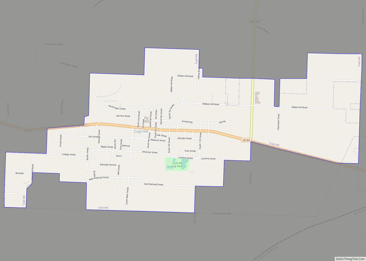 Map of Coal Hill city