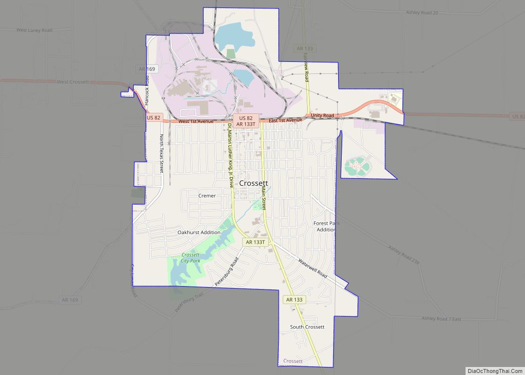 Map of Crossett city