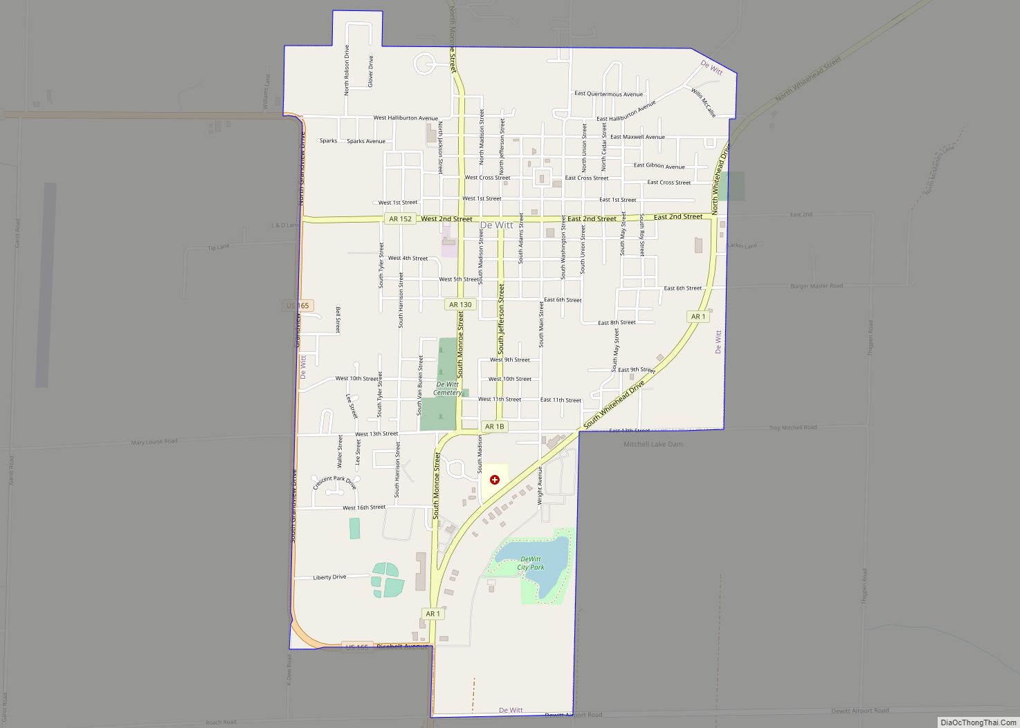 Map of DeWitt city
