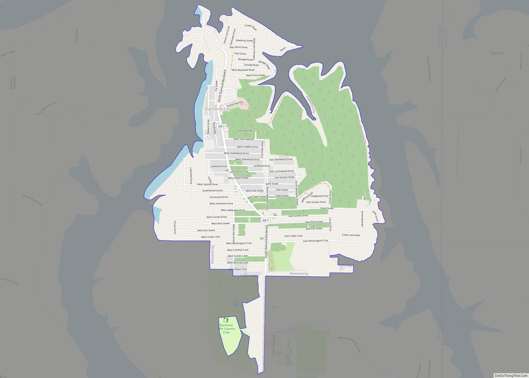 Map of Diamond City city