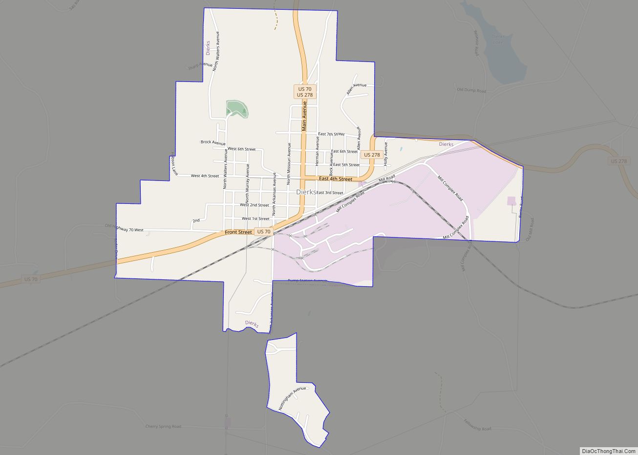 Map of Dierks city