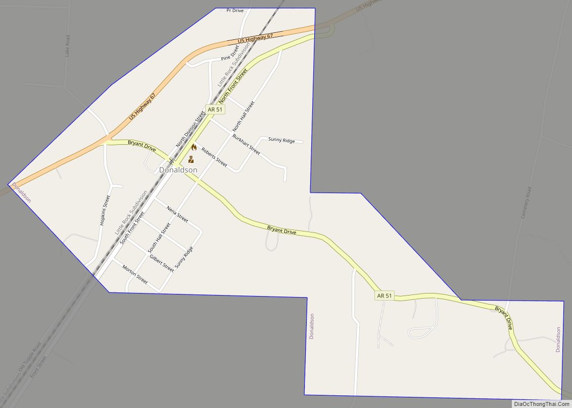 Map of Donaldson town