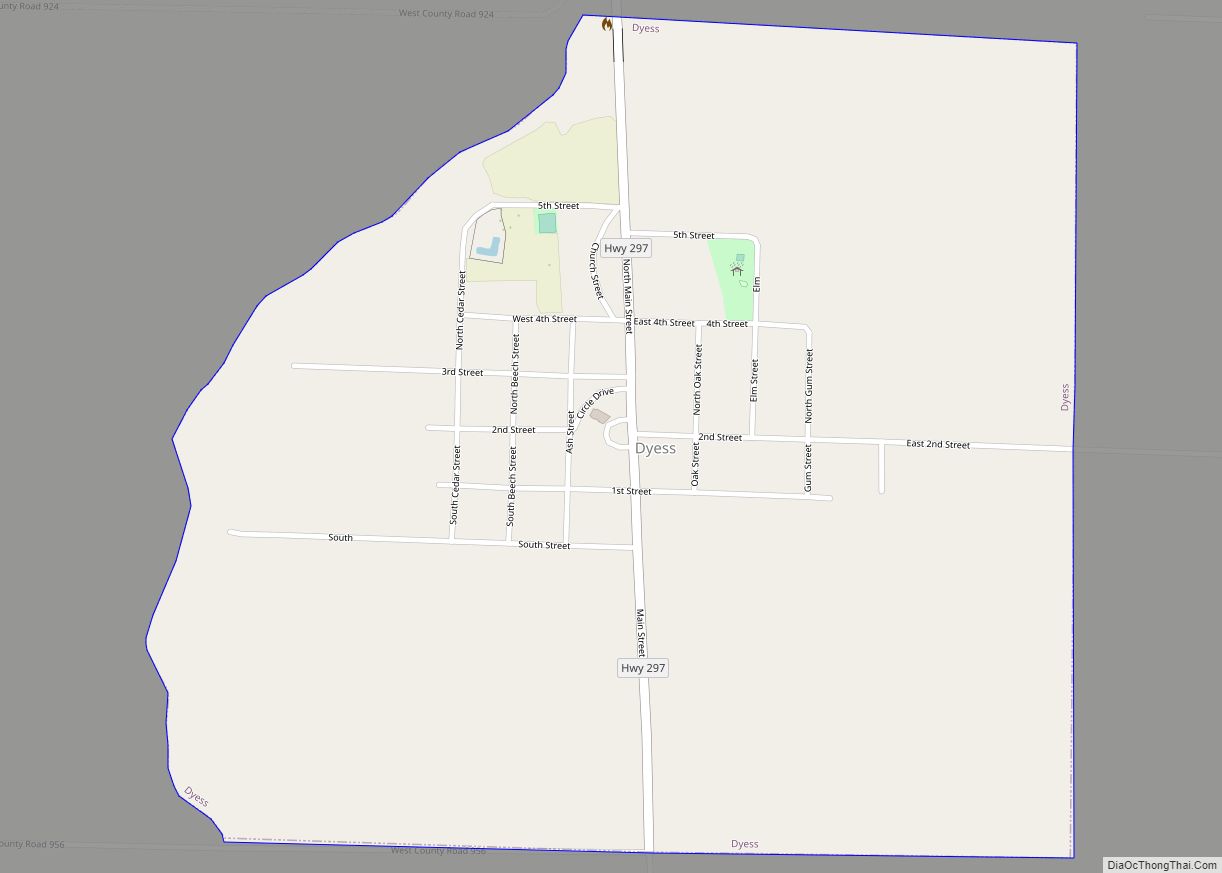 Map of Dyess town