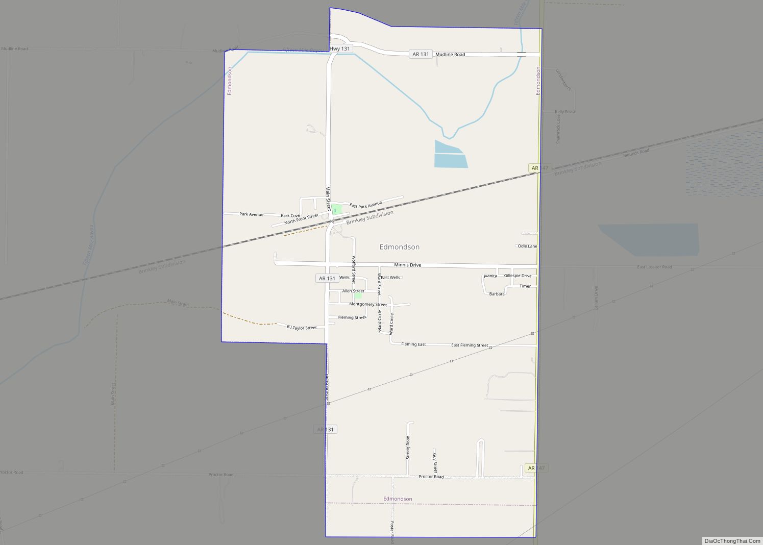 Map of Edmondson town