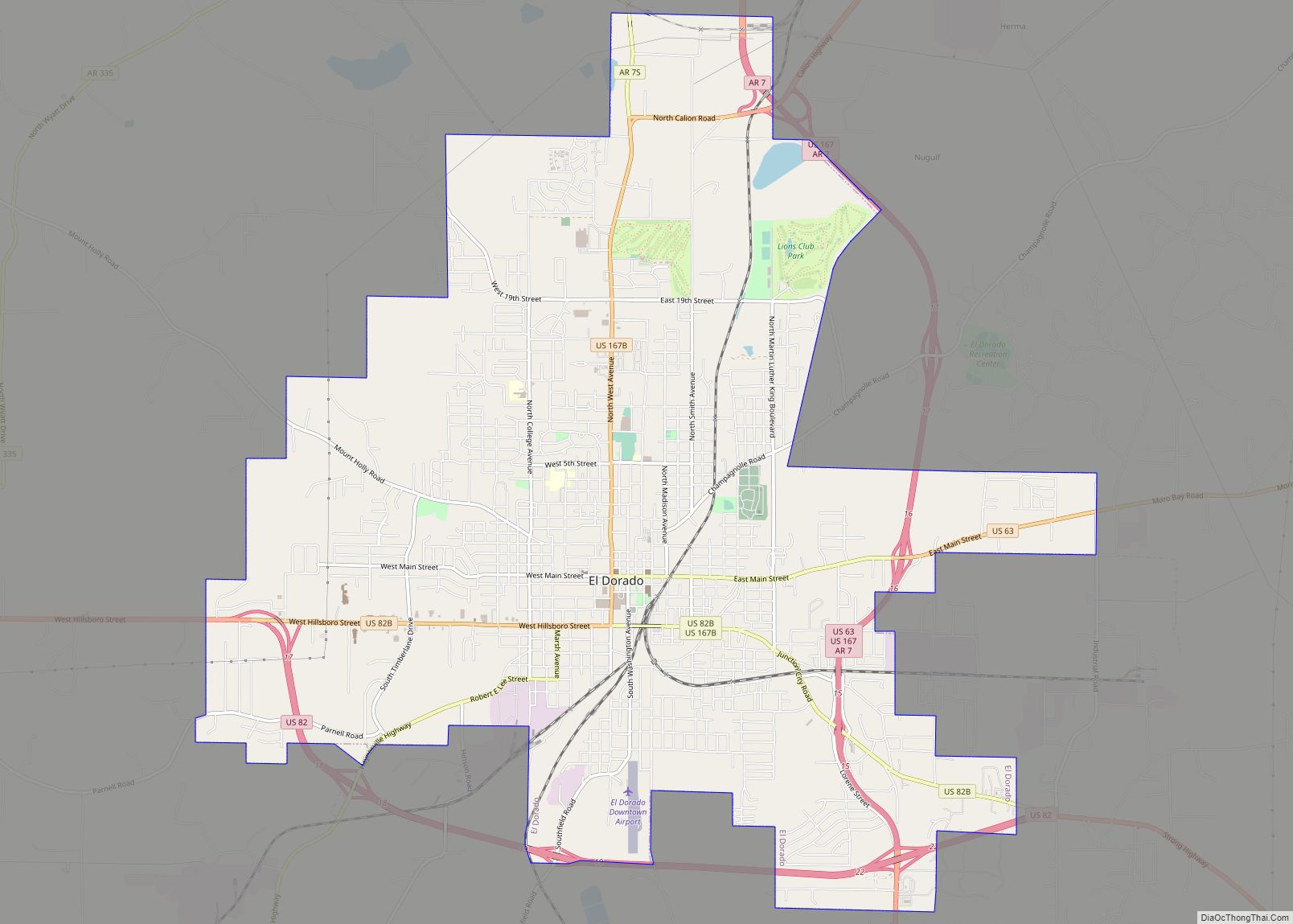 Map of El Dorado city