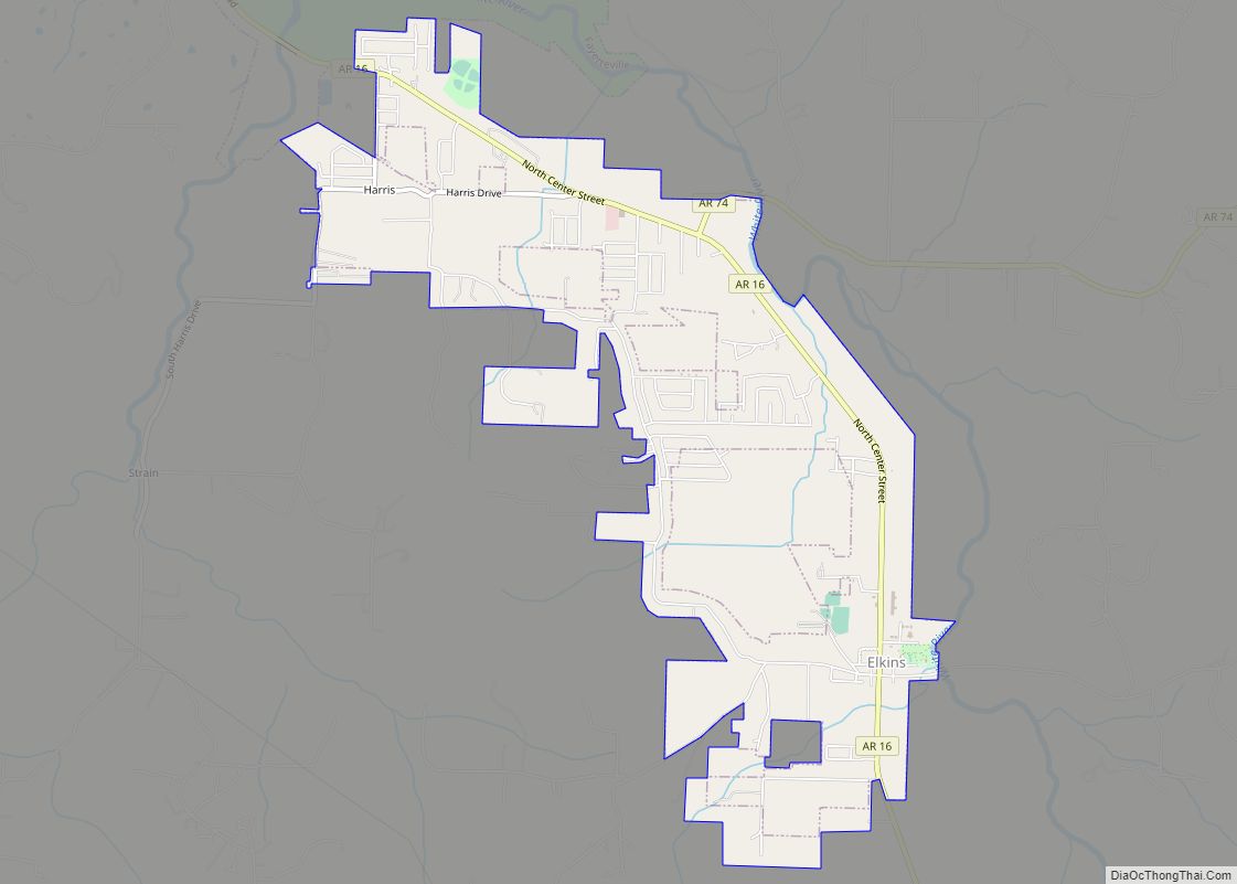 Map of Elkins city