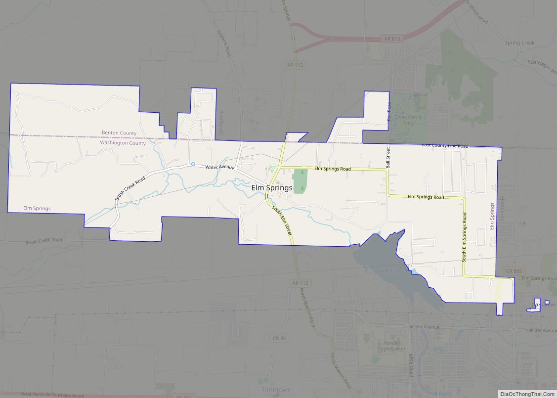 Map of Elm Springs city