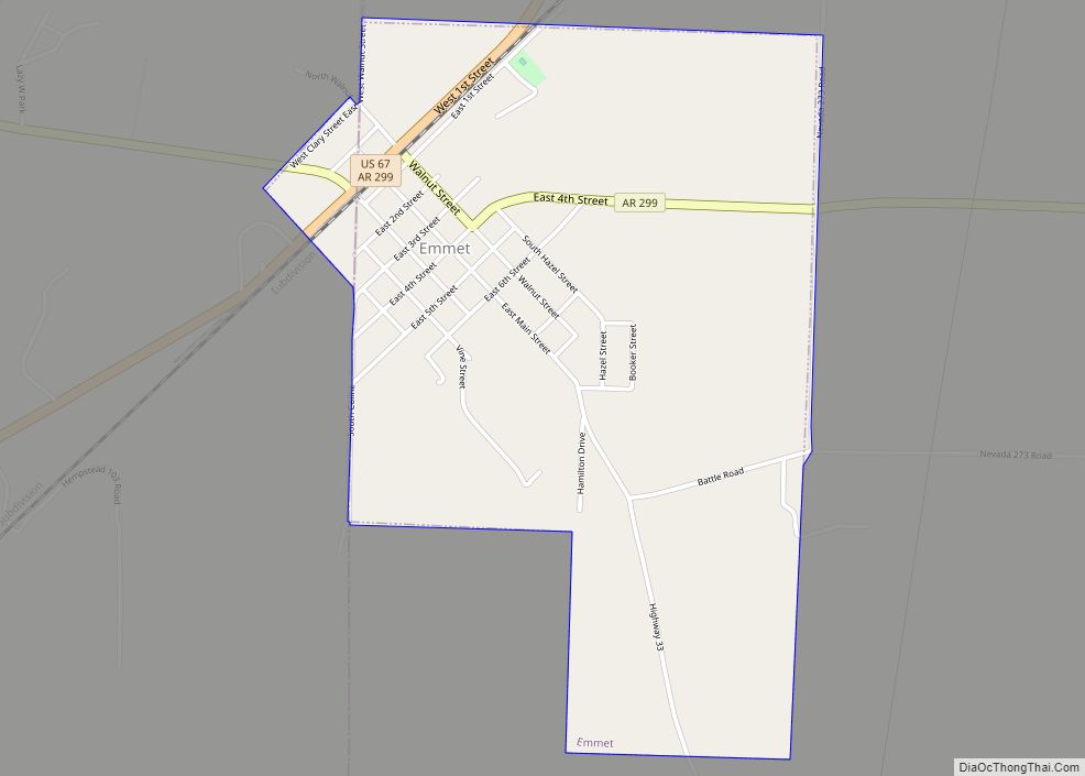 Map of Emmet city