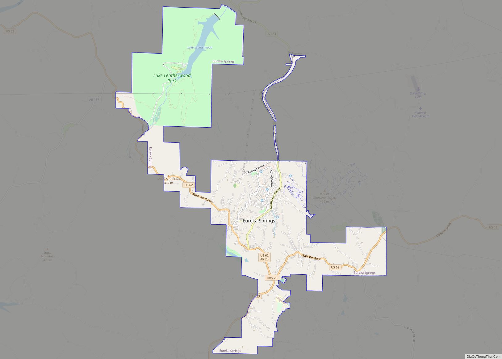 Map of Eureka Springs city