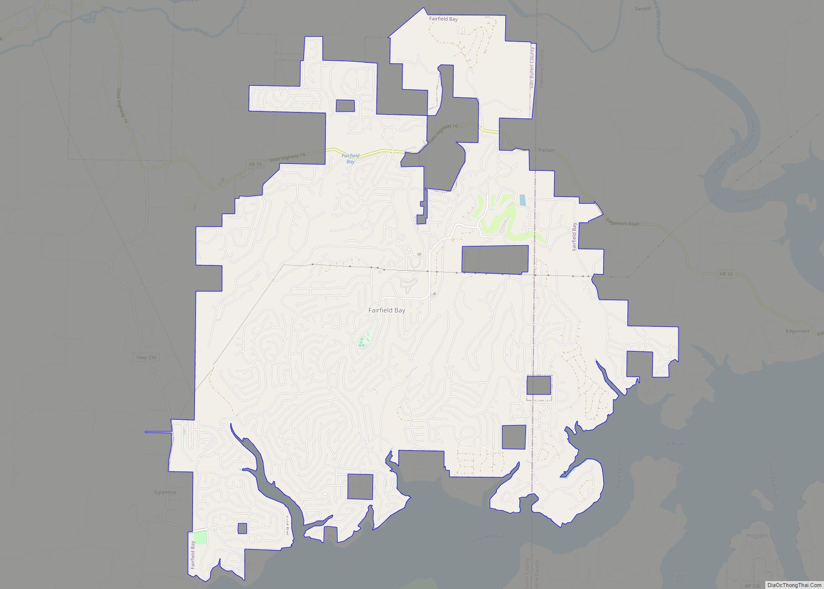 Map of Fairfield Bay city