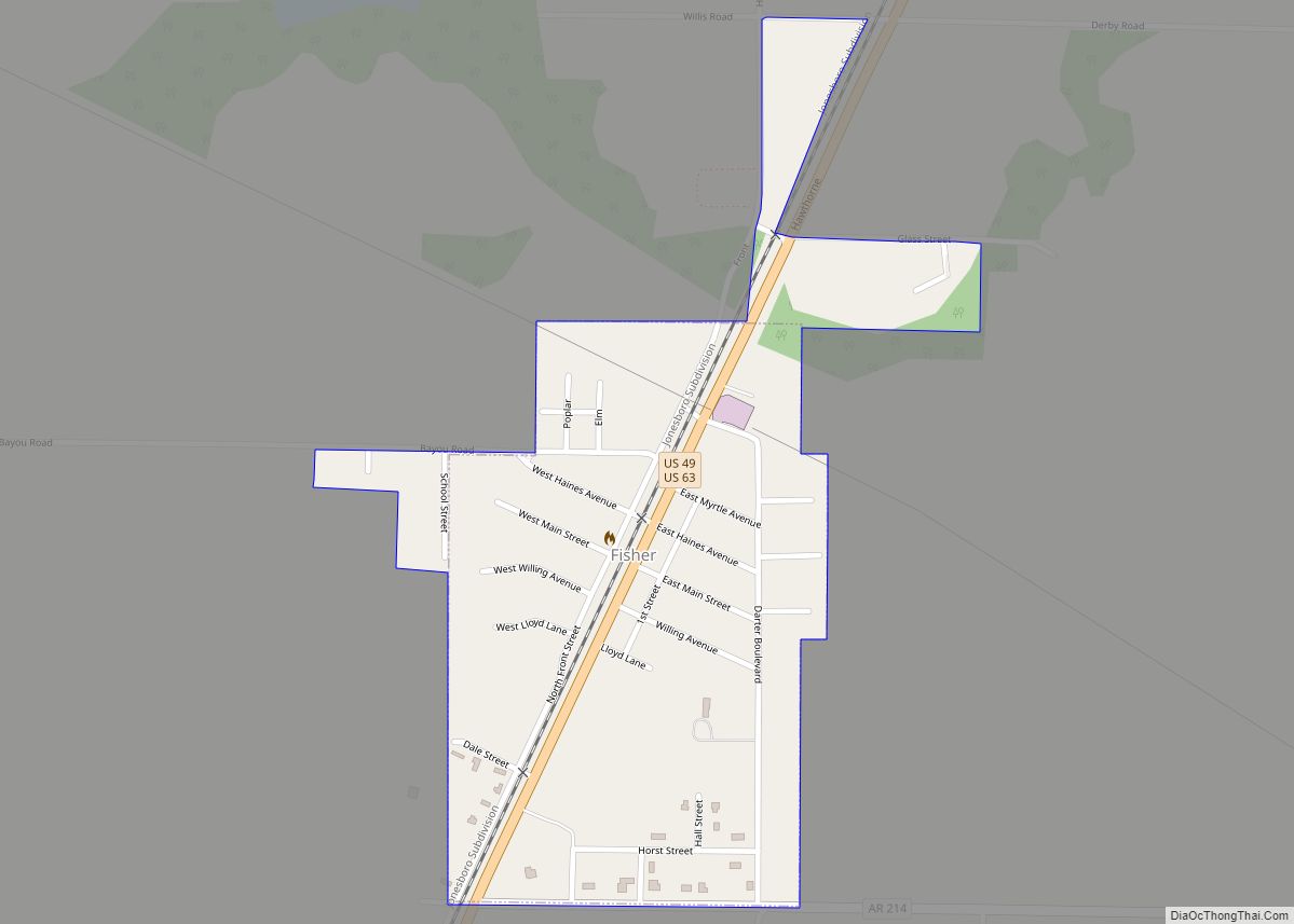Map of Fisher city