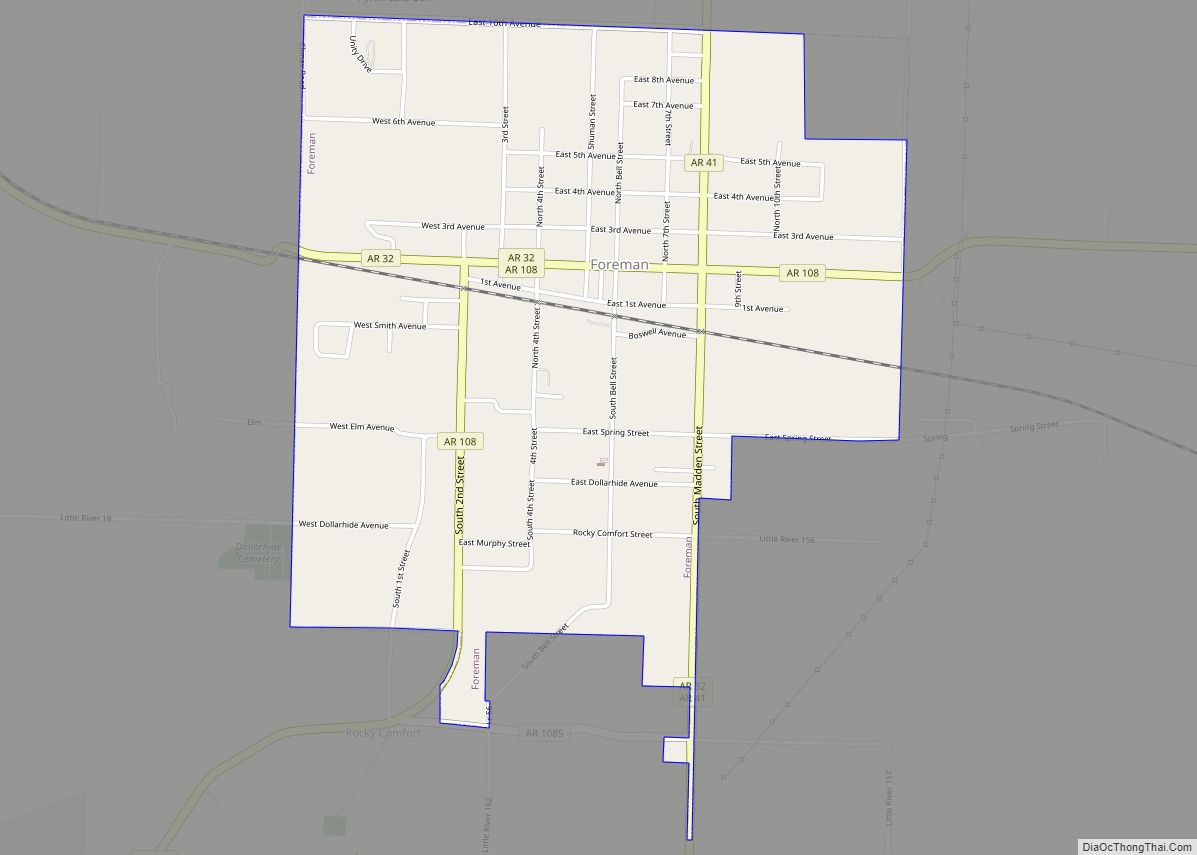 Map of Foreman city