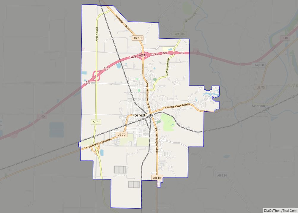 Map of Forrest City city