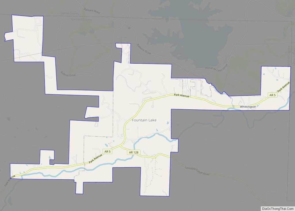 Map of Fountain Lake town