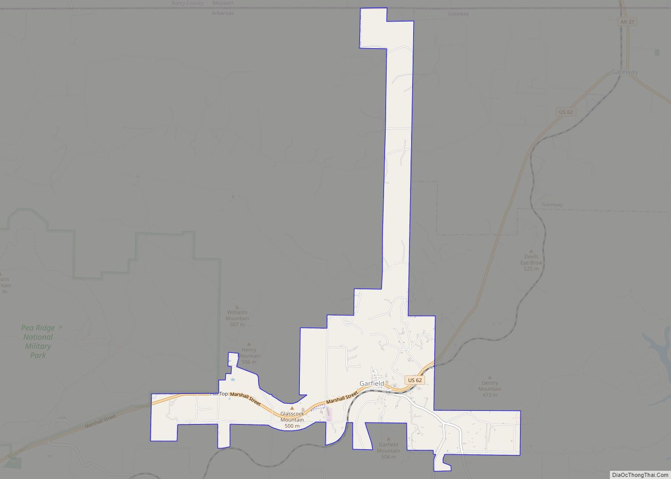 Map of Garfield town