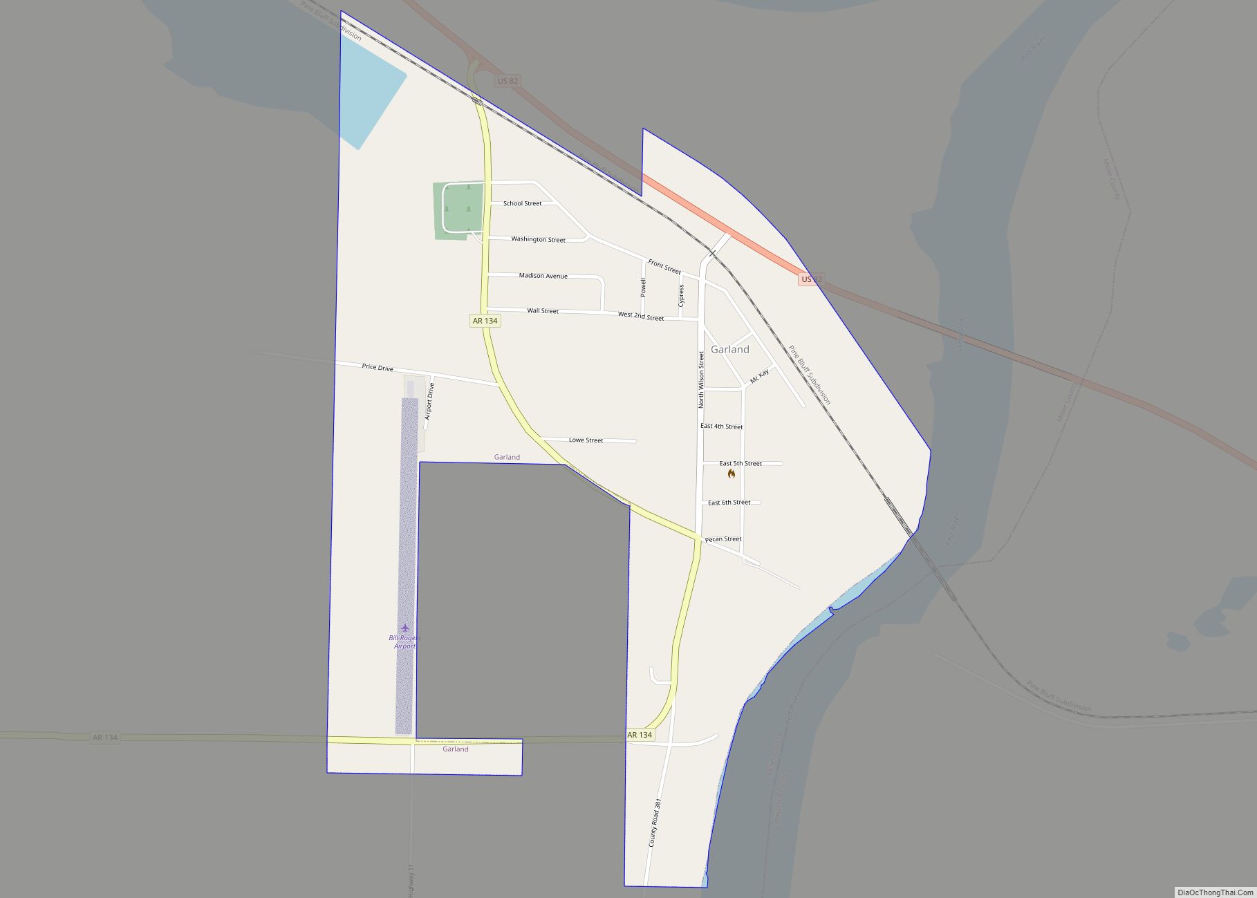 Map of Garland city