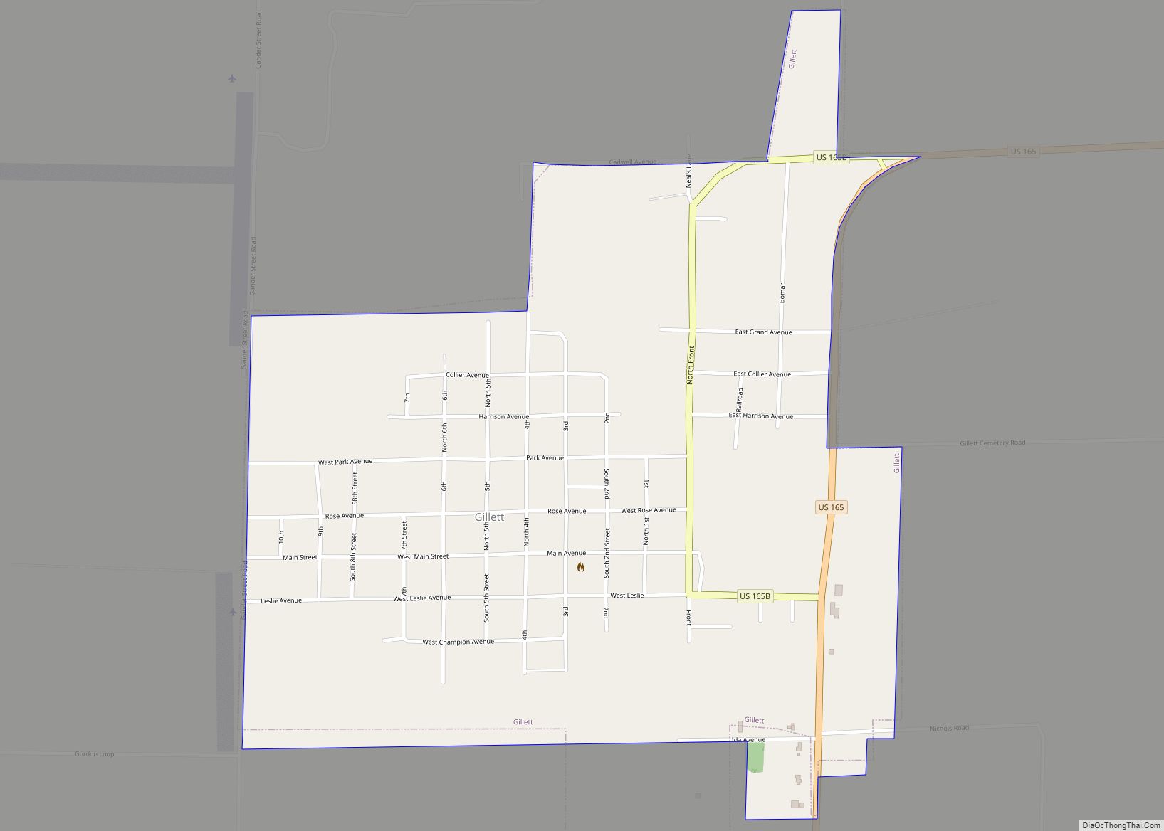 Map of Gillett city