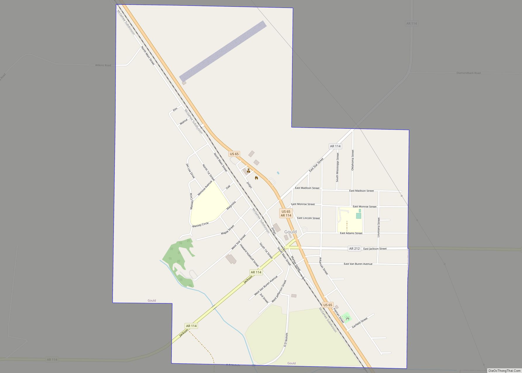 Map of Gould city