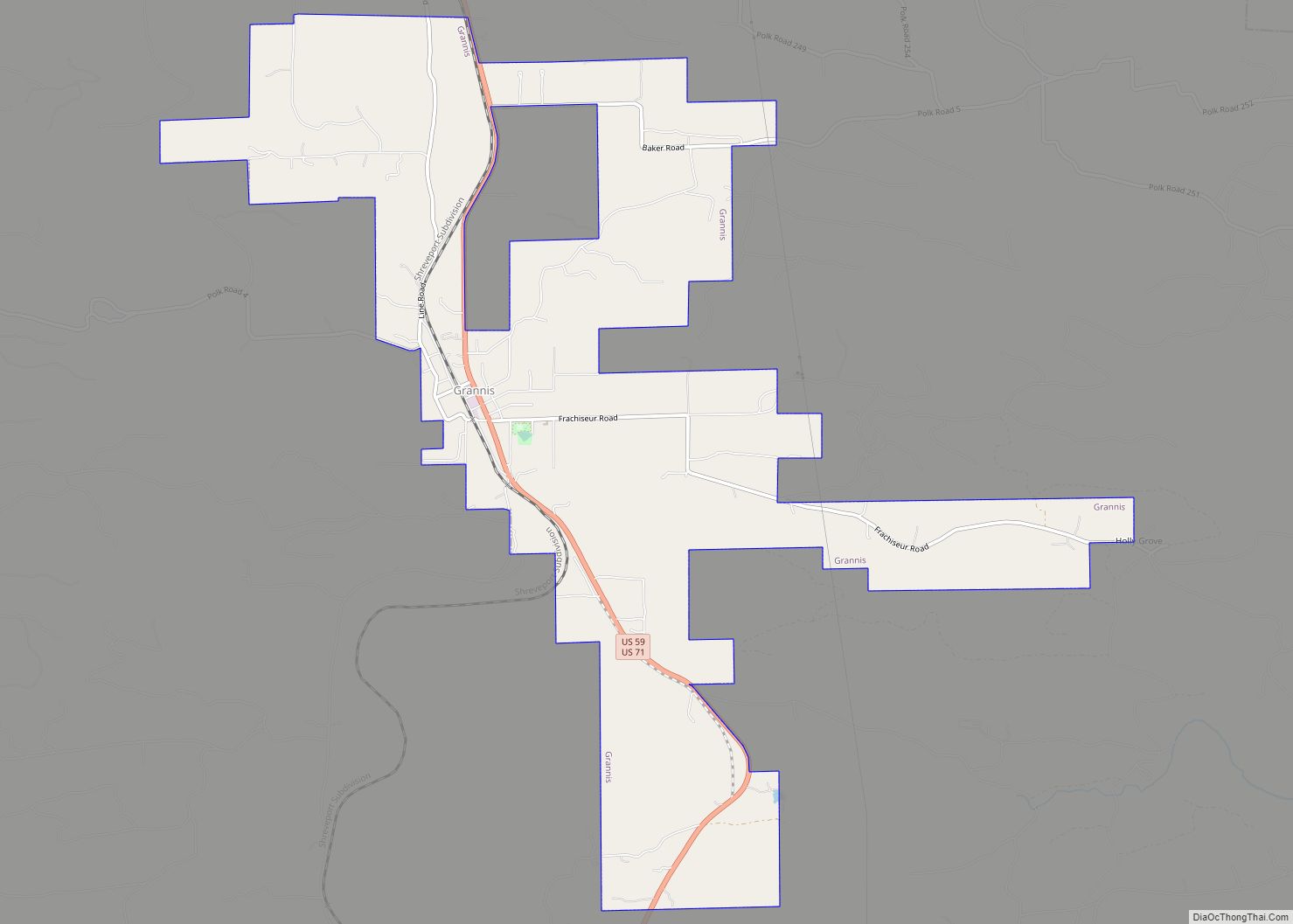 Map of Grannis city