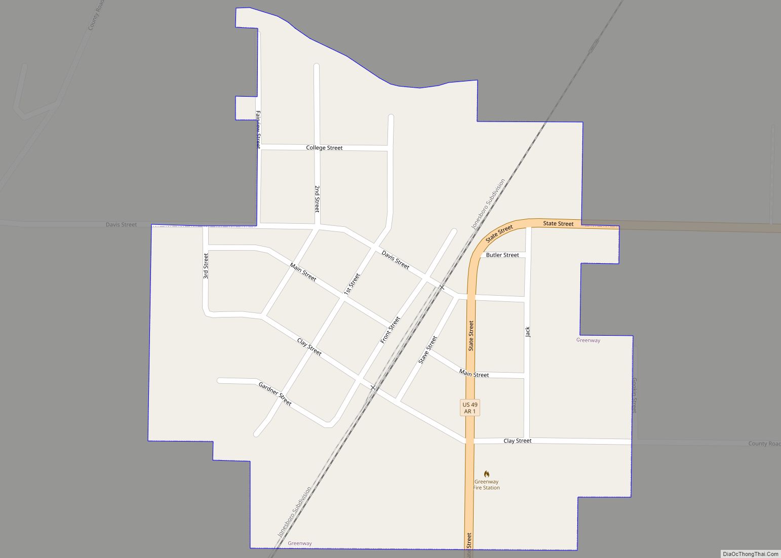 Map of Greenway city