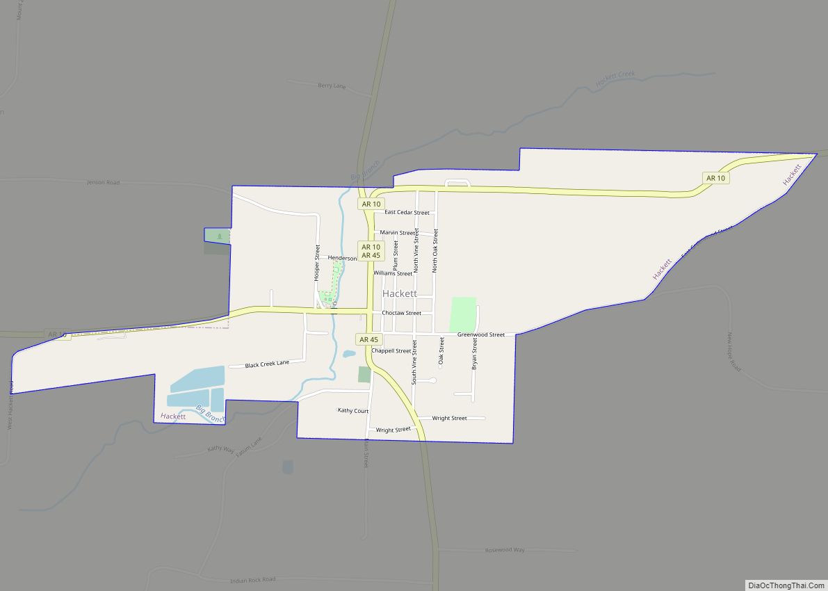 Map of Hackett city