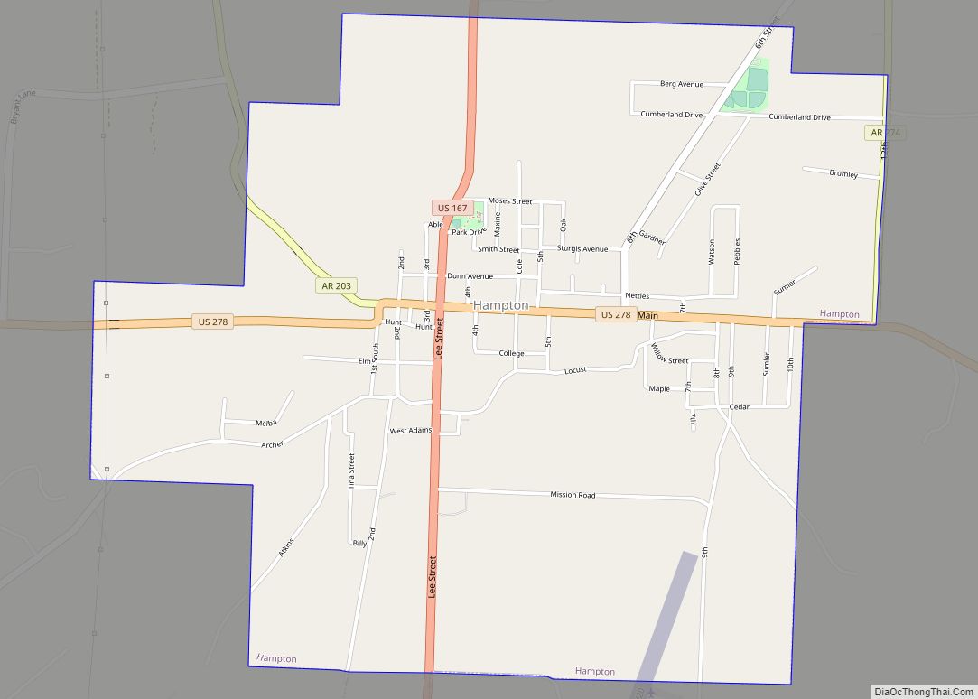 Map of Hampton city