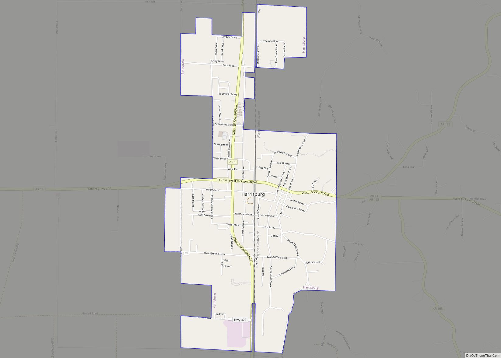 Map of Harrisburg city